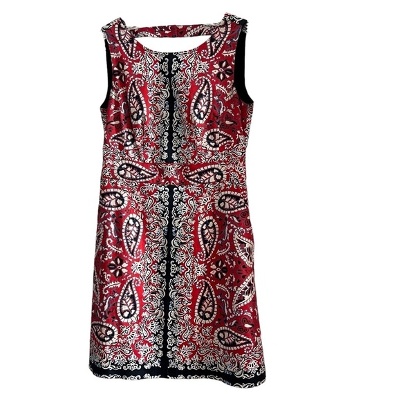 🌺NANETTE LEPORE Gorgeous Red & Blue Bandana Paisley w/ pockets Size 2🌺 - Picture 1 of 8